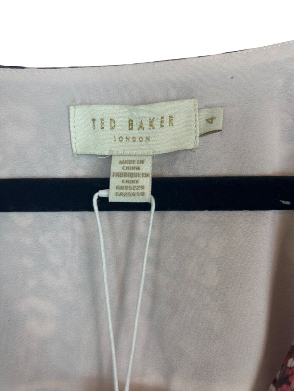 NWT Ted Baker Vallyy Boho Peasant Dress Sz 4 Draped Surplice V-Neck Long Sleeve - Picture 7 of 15